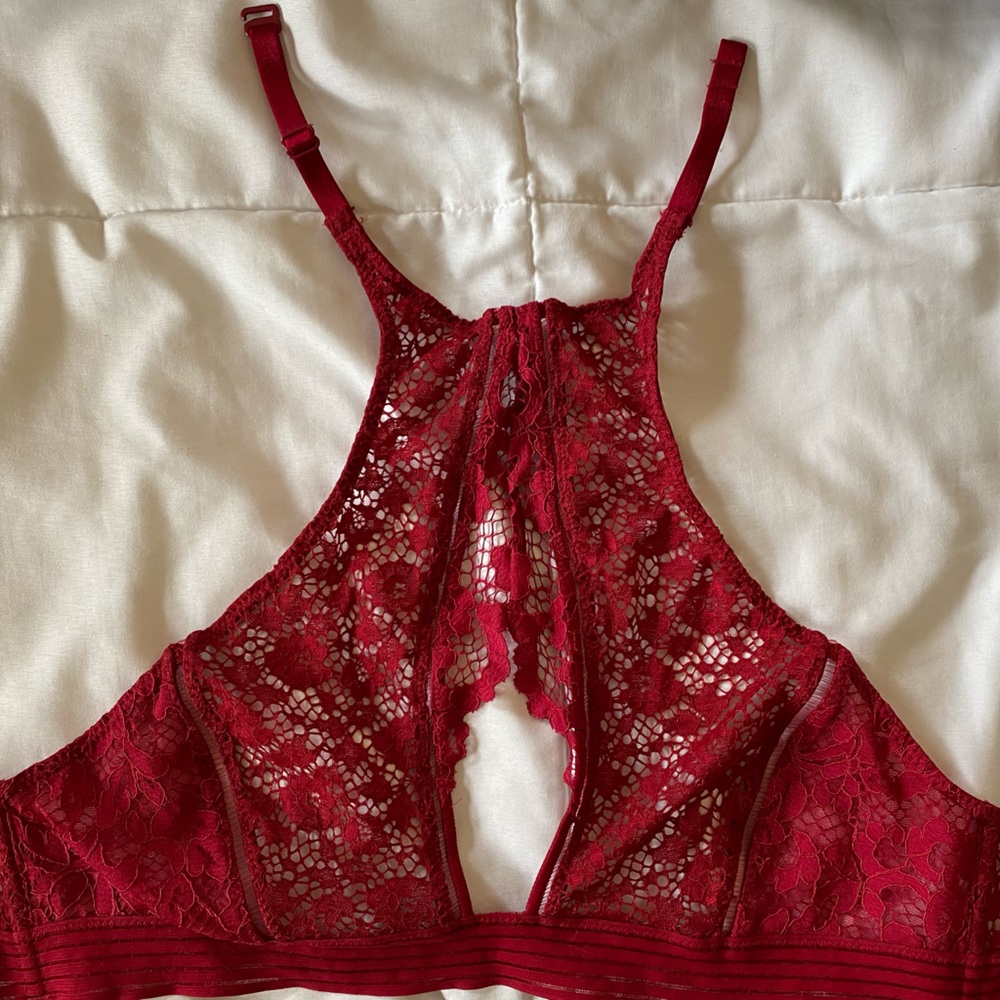 Victorias secret lace peek hole high neck bralette